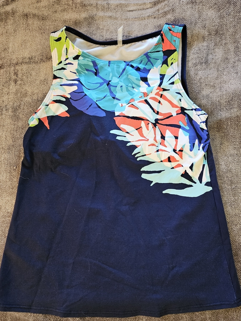Lands' End Navy and Teal Tankini - Picture 2 of 5